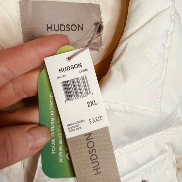 Hudson Jeans Twill Quilted Short Puffer Jacket Coat - Picture 6 of 14